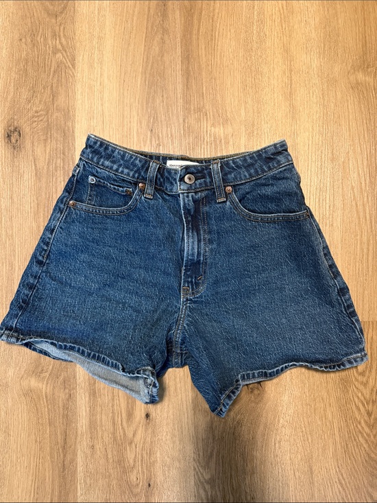 Abercrombie & Fitch Pants - Abercrombie & Fitch Dark Blue High-Rise Denim Shorts